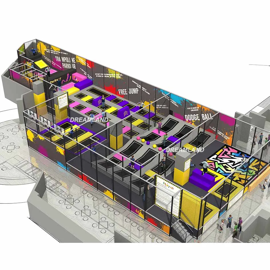 Custom Children Playground Indoor Trampoline Parks Adventure Park Kids Adult Indoor Trampoline Park