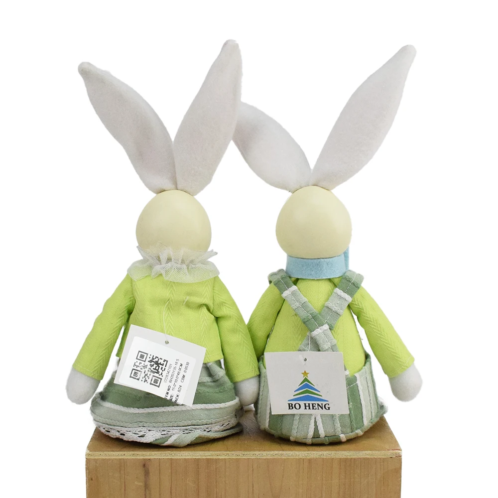 Factory Easter Decor Home 2024 Handcraft Rabbit Ornaments Gifts Sitting Bendable Long Ear Plush Bunny