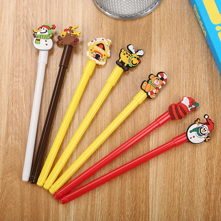 Excellent quality snowman Christmas bendable pen creative stationery gel ink  PVC soft stationery 0.5mm pen