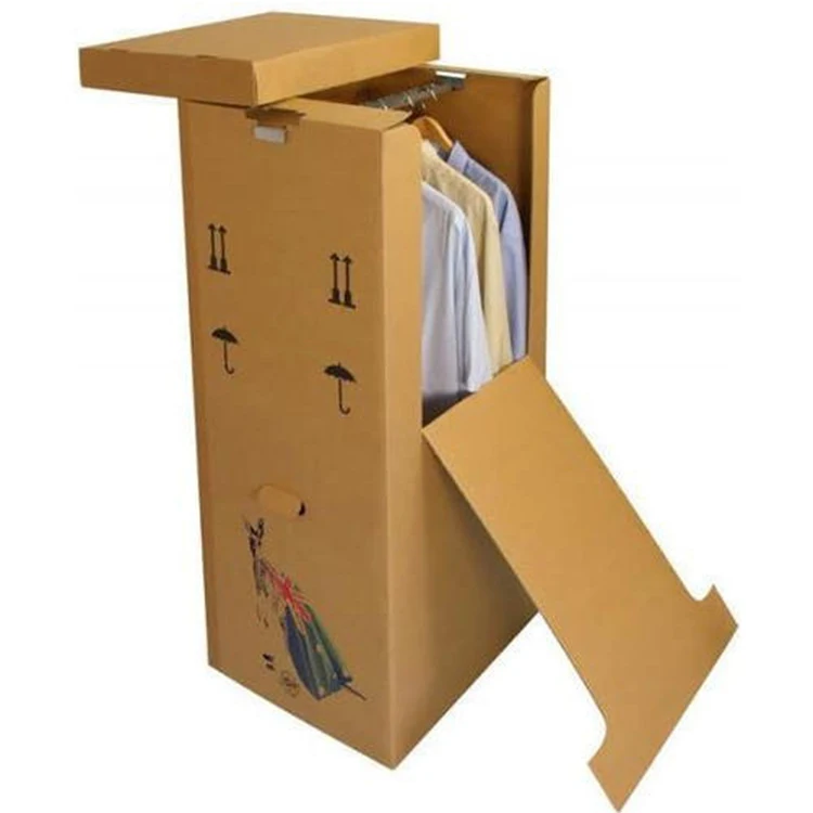 Corrugated  Foldable Wardrobe Moving Boxes clothing moving box