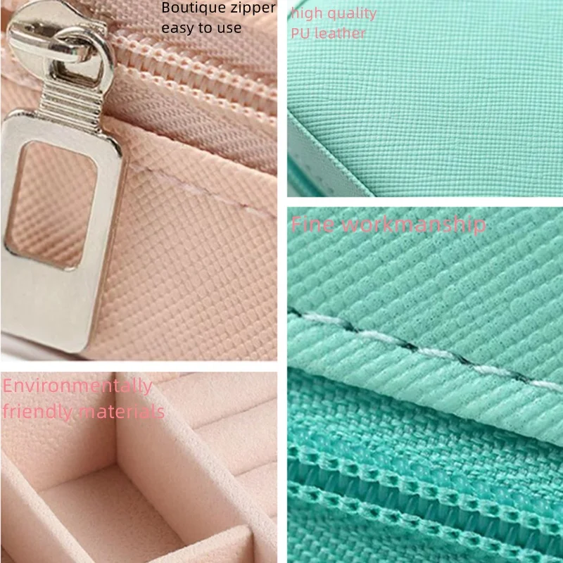 Free Sample Custom Pu Leather Portable Jewelry Box Small Travel Jewelry Organizer travel jewelry box