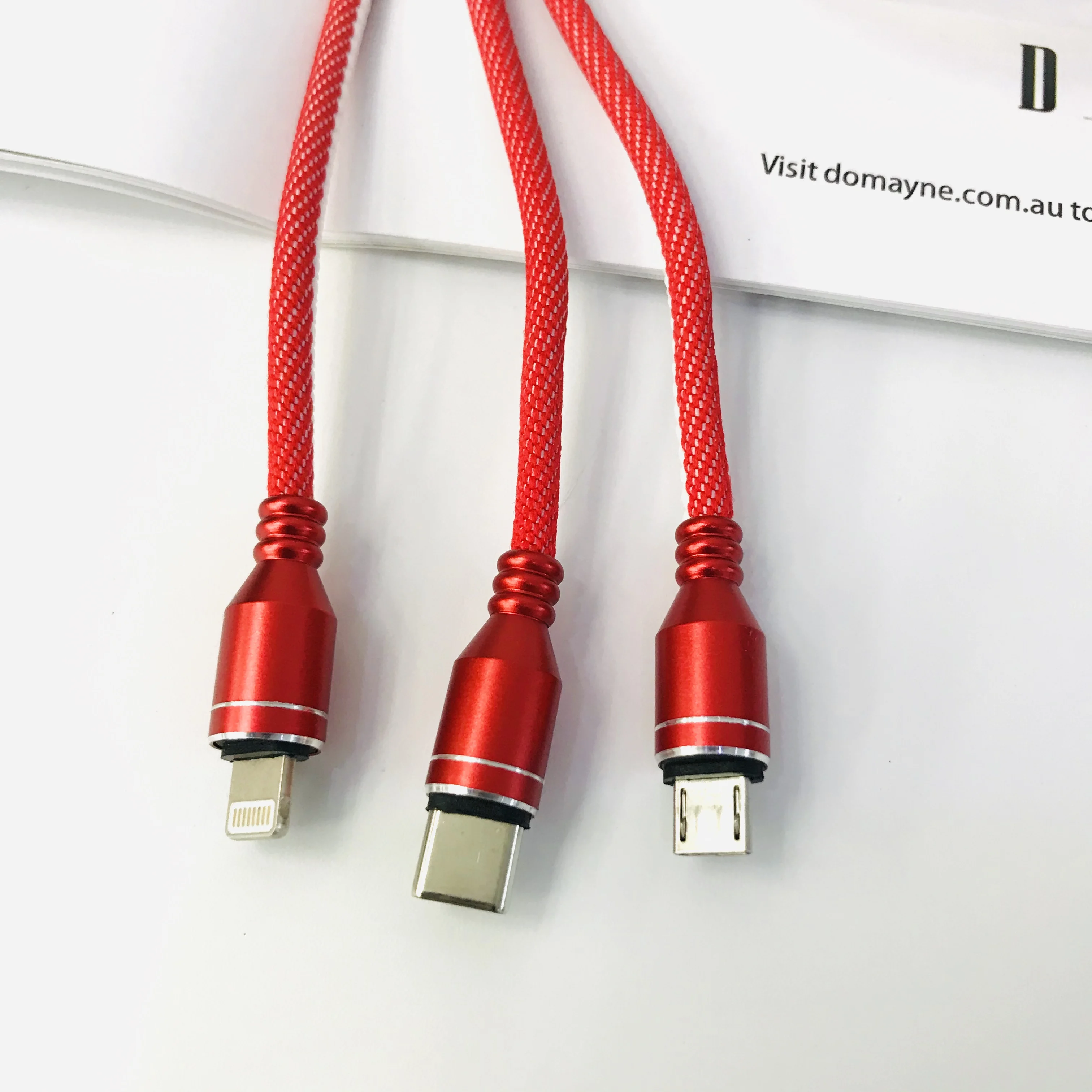 3 in 1 Usb Cable for Iphone Mobile Phone Charger Cable Mobile Usb Charging Type-C for Samsung