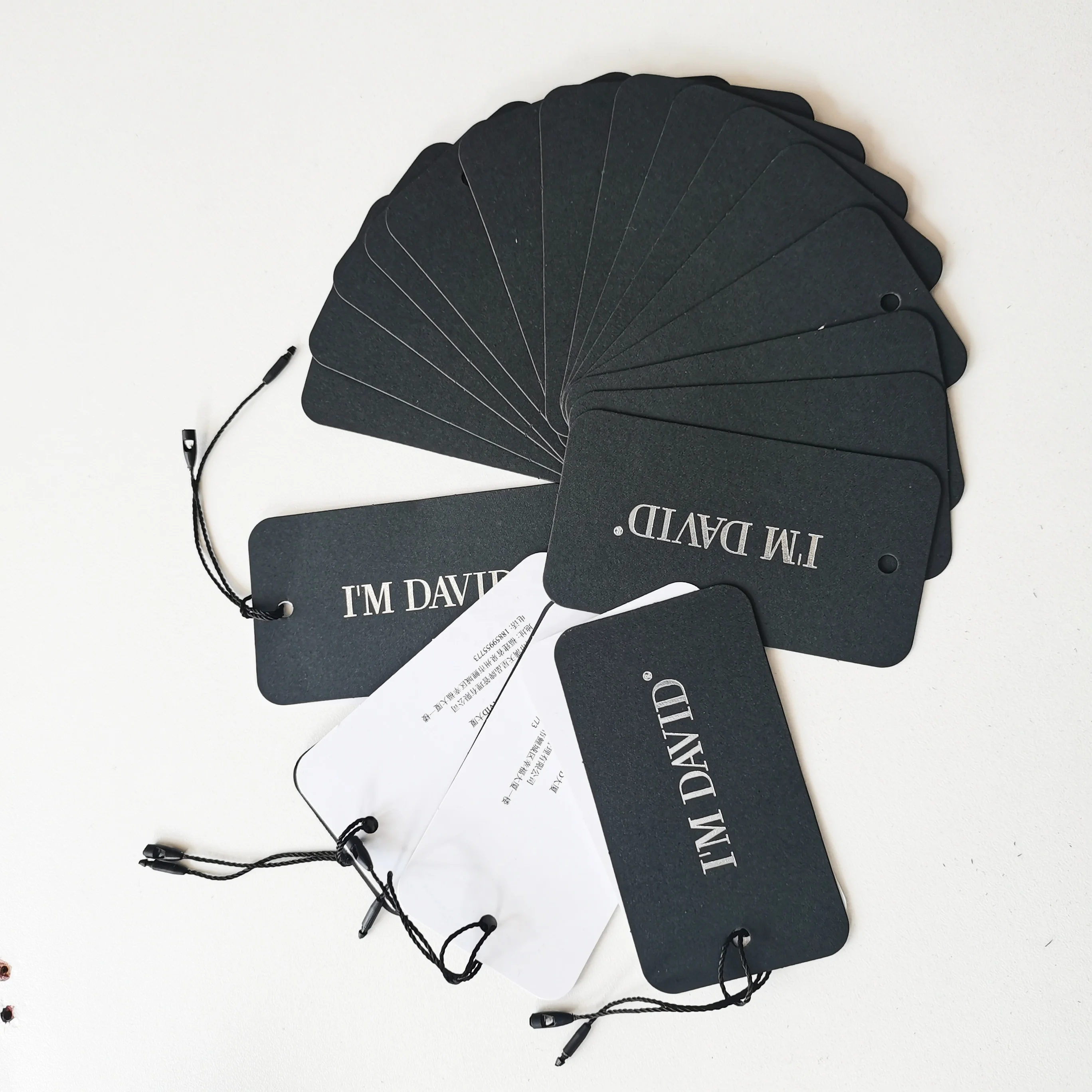 Shoe clothing label custom high-grade black card platinum silver label