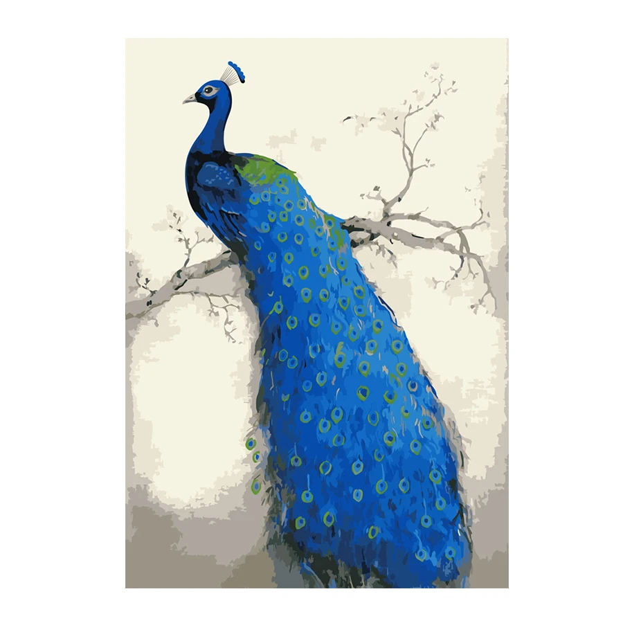 
DIY hand-painted oil painting 40*50CM peacock oil painting painted by numbers 