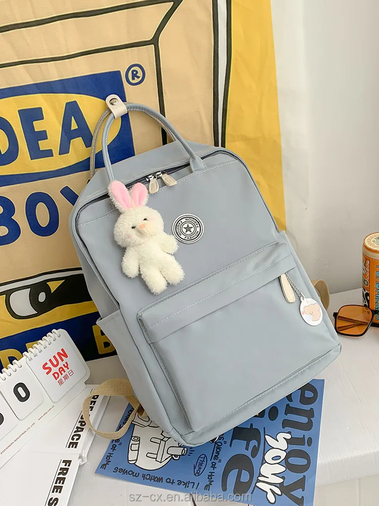 2023 fashion wholesale large capacity custom logo unisex waterproof black nylon laptop backpacks school bags for women girls