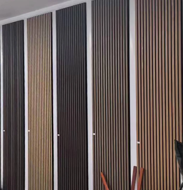 KASARO Good Quality Modern mdf akupanel wood slatted wall acoustic felt panel acoustic panels
