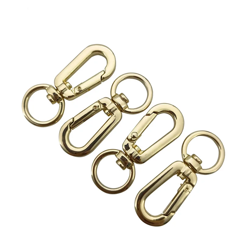 Factory wholesale luggage accessories keychain light gold spot supply dog buckle metal hook clasp buckle