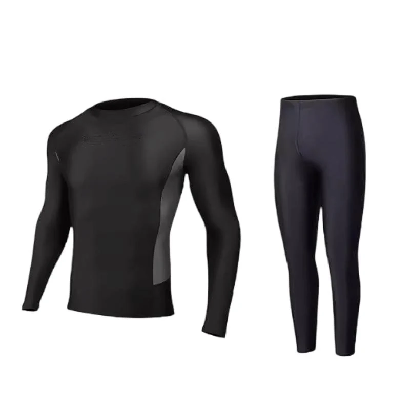 2024 Fashion Men Long Sleeve Two Piece Tight Sport Fitness Rash Guard Upf 50+ Swim Jacket Swimwear Swimsuit