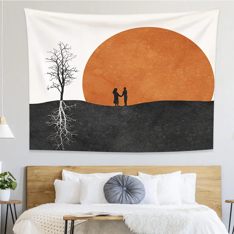 Simple bedroom tapestry decoration wallpaper poster wall hanging cloth dormitory bedside background cloth can be customized