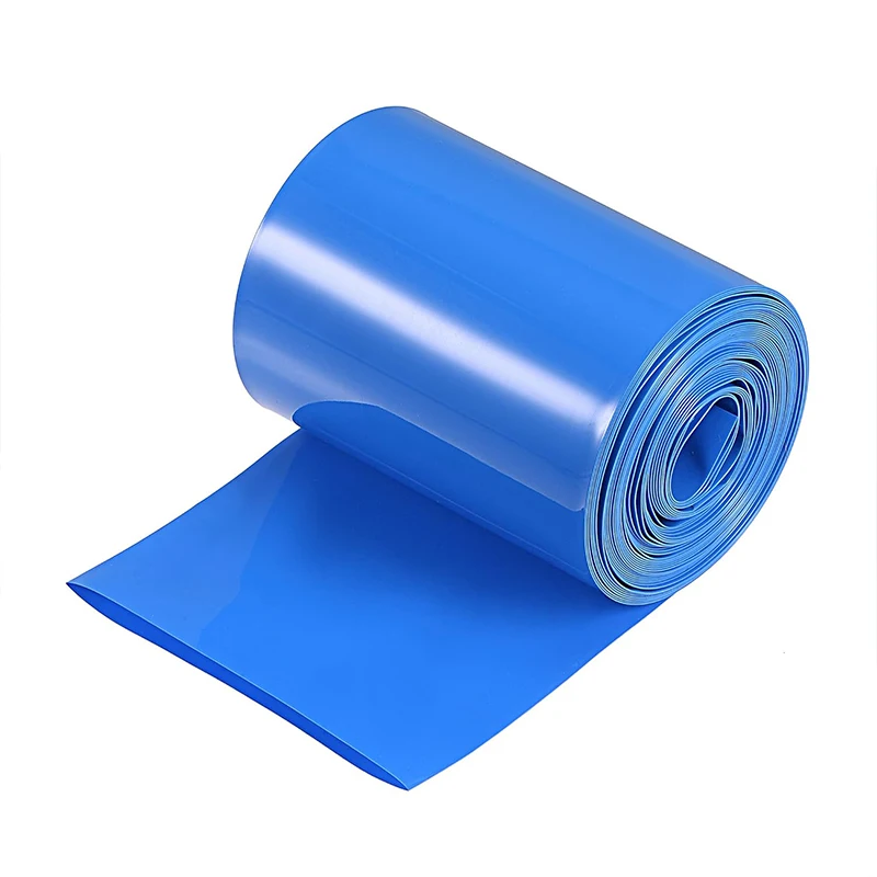 High Quality bule 23mm-600mm width PVC Heat Shrink for battery pack wrap insulation PVC Shrink Film