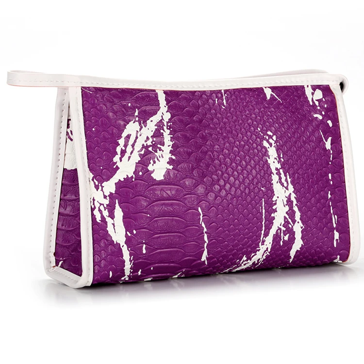 Crocodile Pattern PU Leather Women Handbag Purse Mini Cosmetic Makeup Pouch Alligator Bag