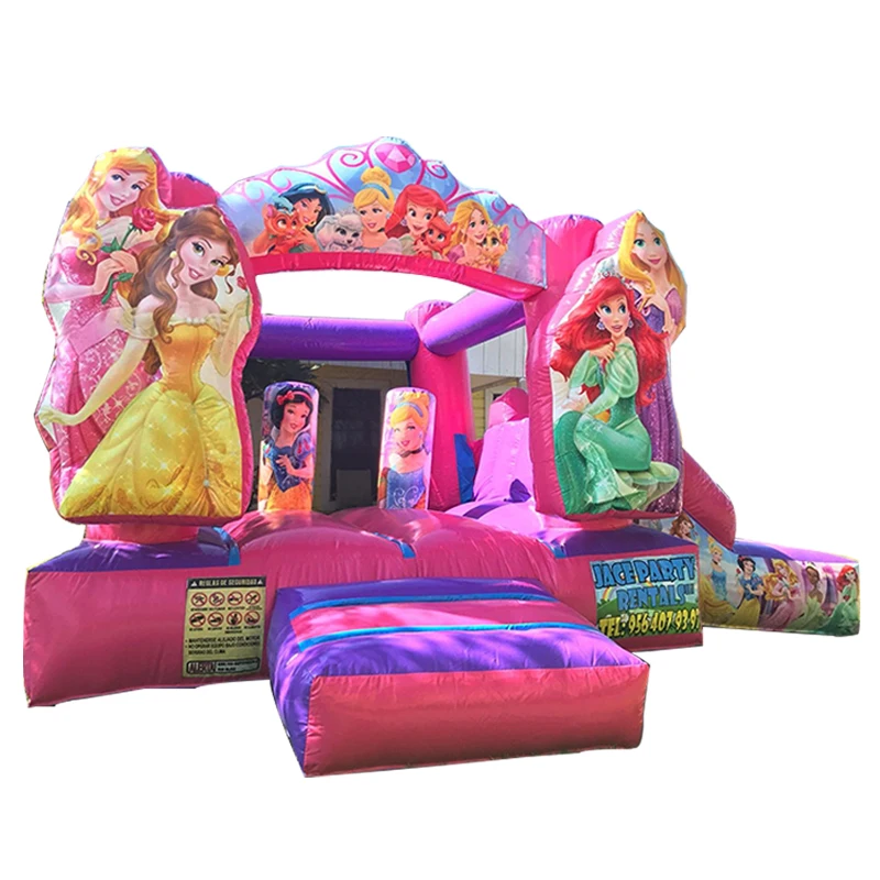 Commercial rental Fantasy Fairytale Princess Theme Pink Trampoline Castle bounce house Custom size inflatable bouncers for girls