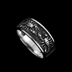 2022 Wholesale Gothic Scorpion Ring Vintage Animal Engraved Finger Rings for Men