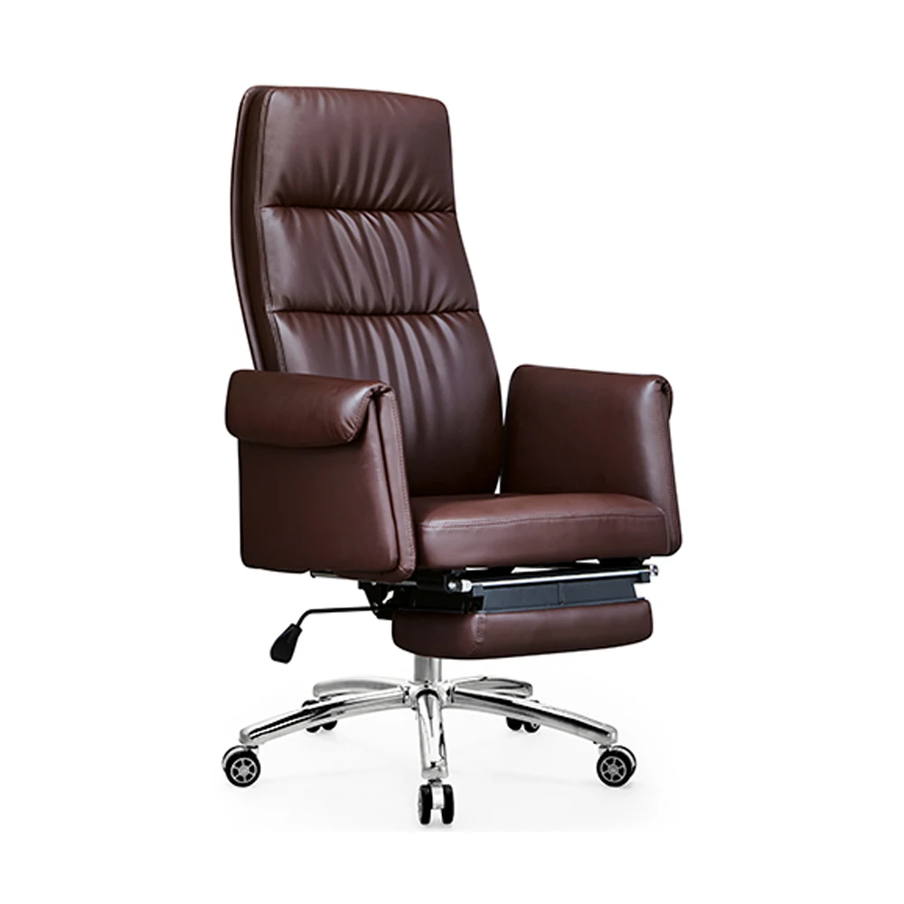 Luxury modern PU Leather ergonomic with footrest swivel relaxing rotating manager office chair
