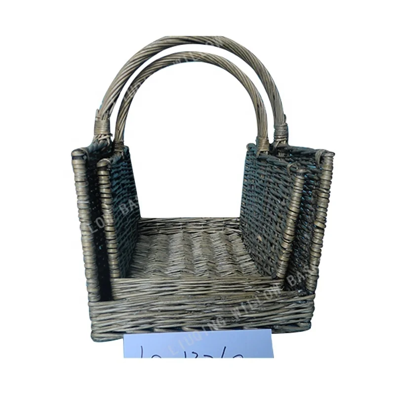 Factory wholesale wicker fire wood basket /wicker log carrier basket /wicker log holder