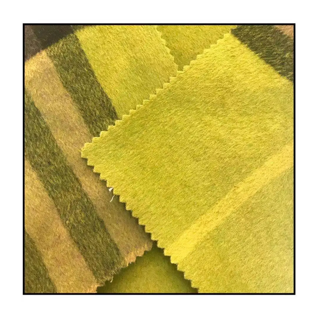 Тяжелая зеленая шерстяная полиэфирная печатная пряжа, крашеная ткань