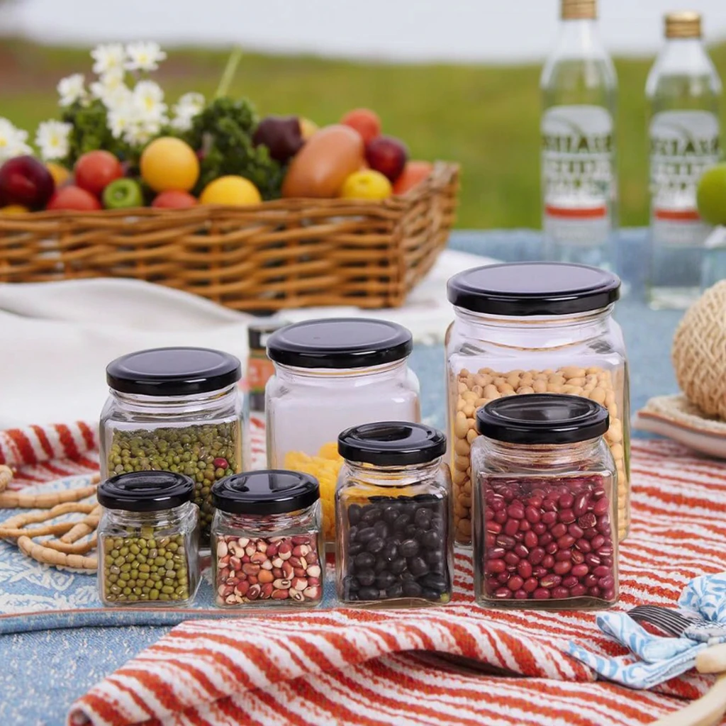 Оптовая продажа дешевые стеклянные банки для хранения продуктов герметичные и варенья