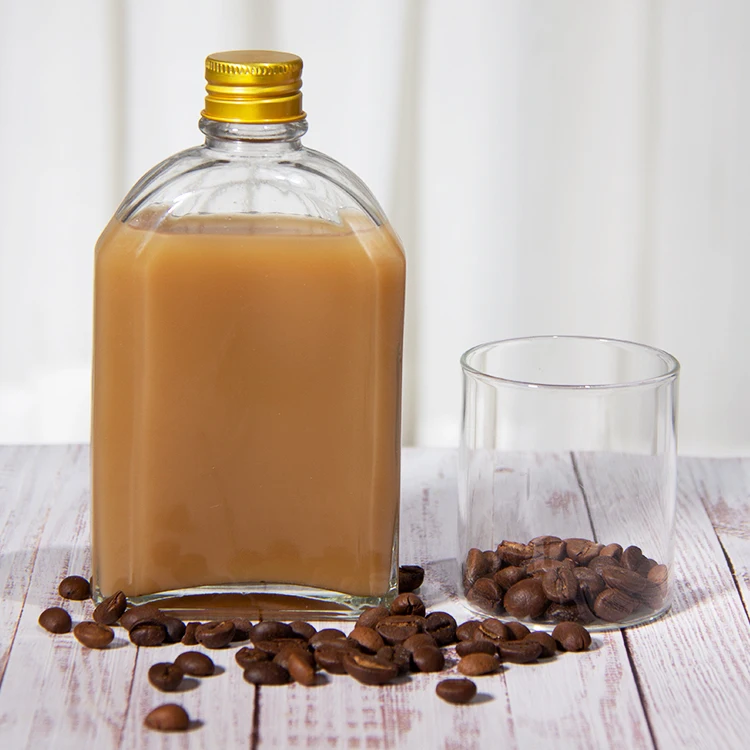 Factory Price 100ml 200ml 350ml Clear Wine Beverage Cold Brew Coffee Juice Flat Glass Bottle for Liquor