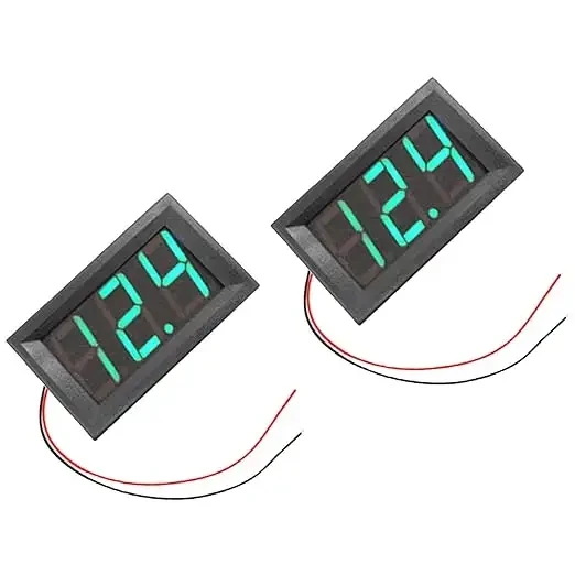 Two Cable Dc Voltage Meter Head Reverse Connection Protection 0.56 Inch Led Digital Voltmeter