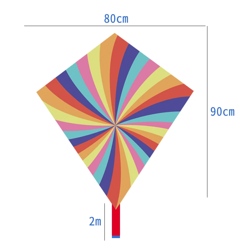 Outdoor Diamond-Shaped Rainbow Kite Custom Flying Kites Wholesale Tail Kite Manufacturer with Unique Designs
