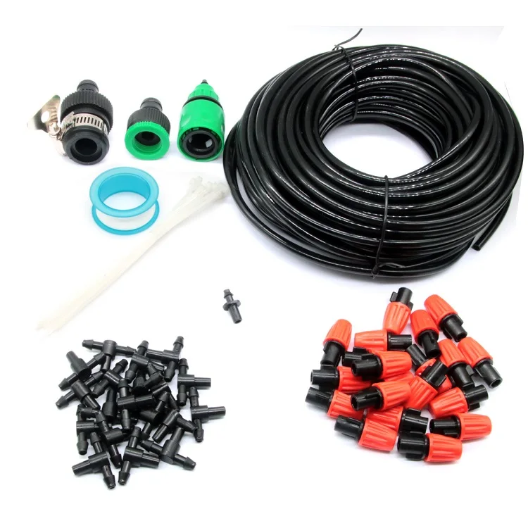 Garden Greenhouse Drip Irrigation Kit 15m pvc soft hose With 20 Adjustable Dripper