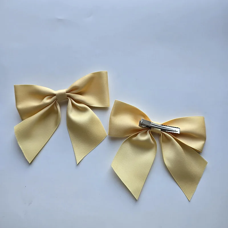 SLBRIDAL Handmade Ins Style Satin Butterfly Bowknot Girls Hair Clip Barrettes Bridal Wedding Hair Accessories Women Jewelry