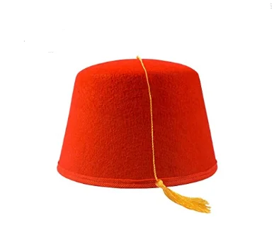 Red Fez Hat with Gold Tassel Turkish Moroccan Custom Wholesale Fancy Dress Hat