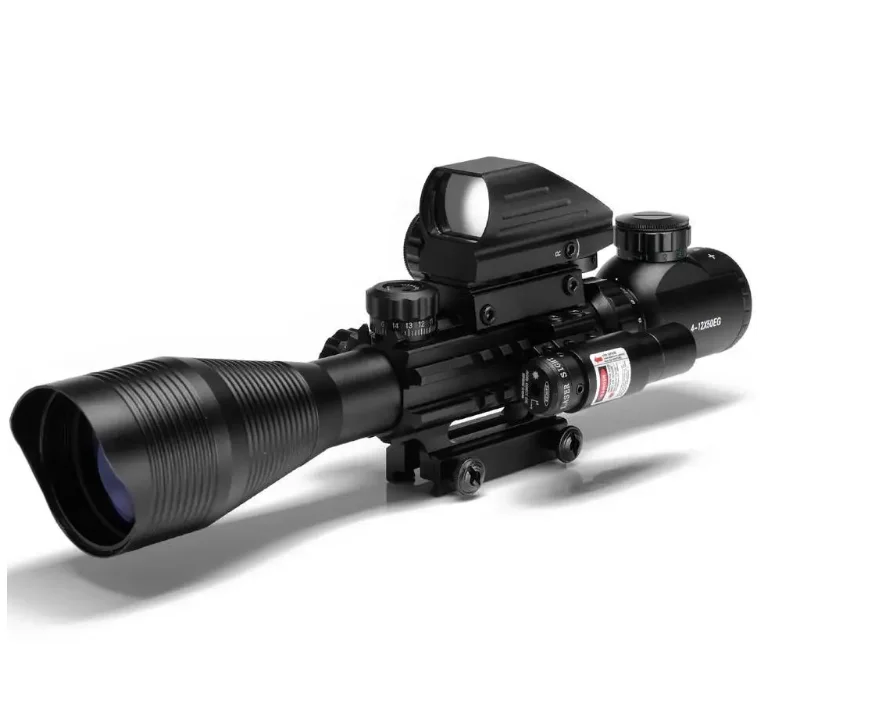 Spike Optics C4-12x50EG Scope with Red Dot Sight Scope and Red Sight