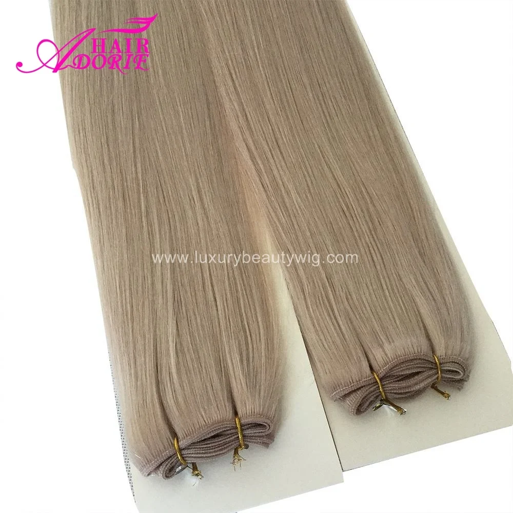 European Cuticle intact Virgin Human Hair wig for women tape hand tied hair extensions 100remy hair