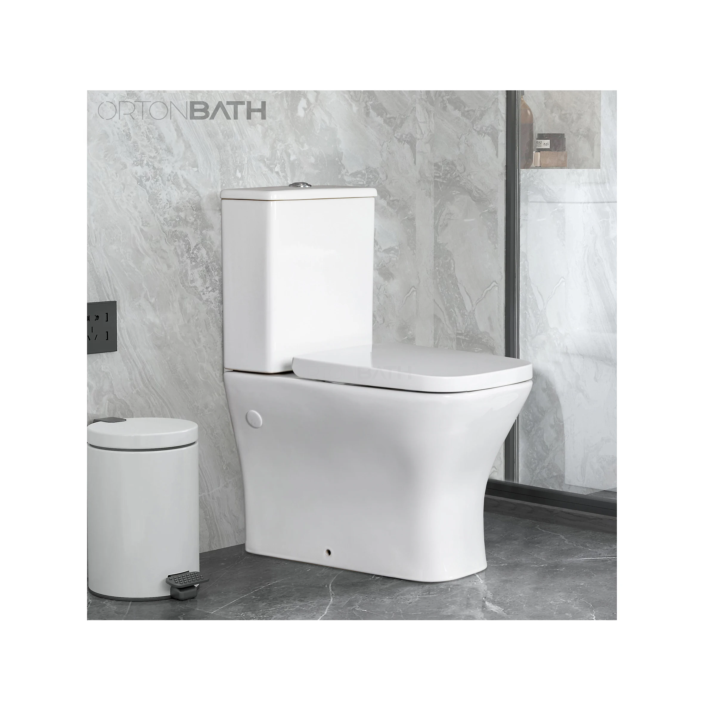 ORTONBATH CE INODOROS certified P-trap Full Back To Wall Two Piece Toilet Wc Water Closet Sanitary Ware Ceramic Bathroom Toilet