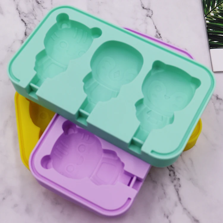 
New arrive christmas silicon moulds for ice Cream Custom Novelty 3D Ice Cream Popsicle Ice Pop Stick Silicone Molds 