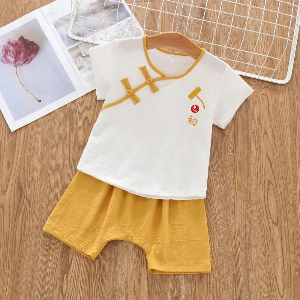 Wholesale cotton  Tang suit for kids short sleeve 2 piece set for baby wear
