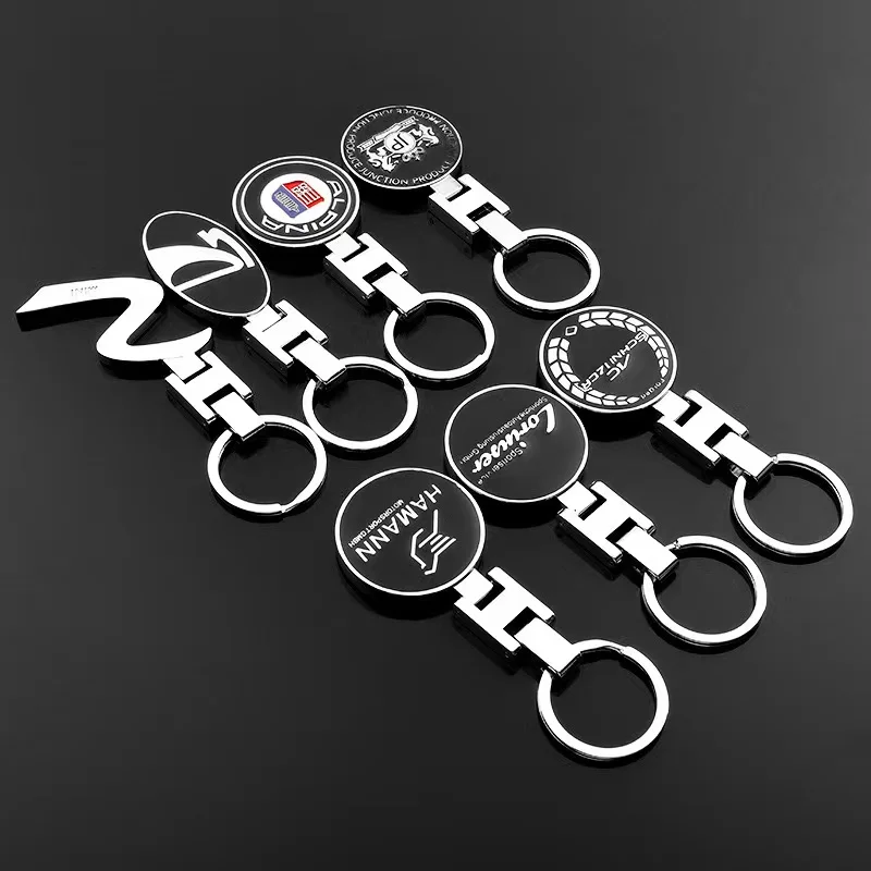 Wholesale Keychain Custom Company Logo Name Car Key Chain Letter Keyring Stainless Steel Designer Keychain for Souvenir Gift