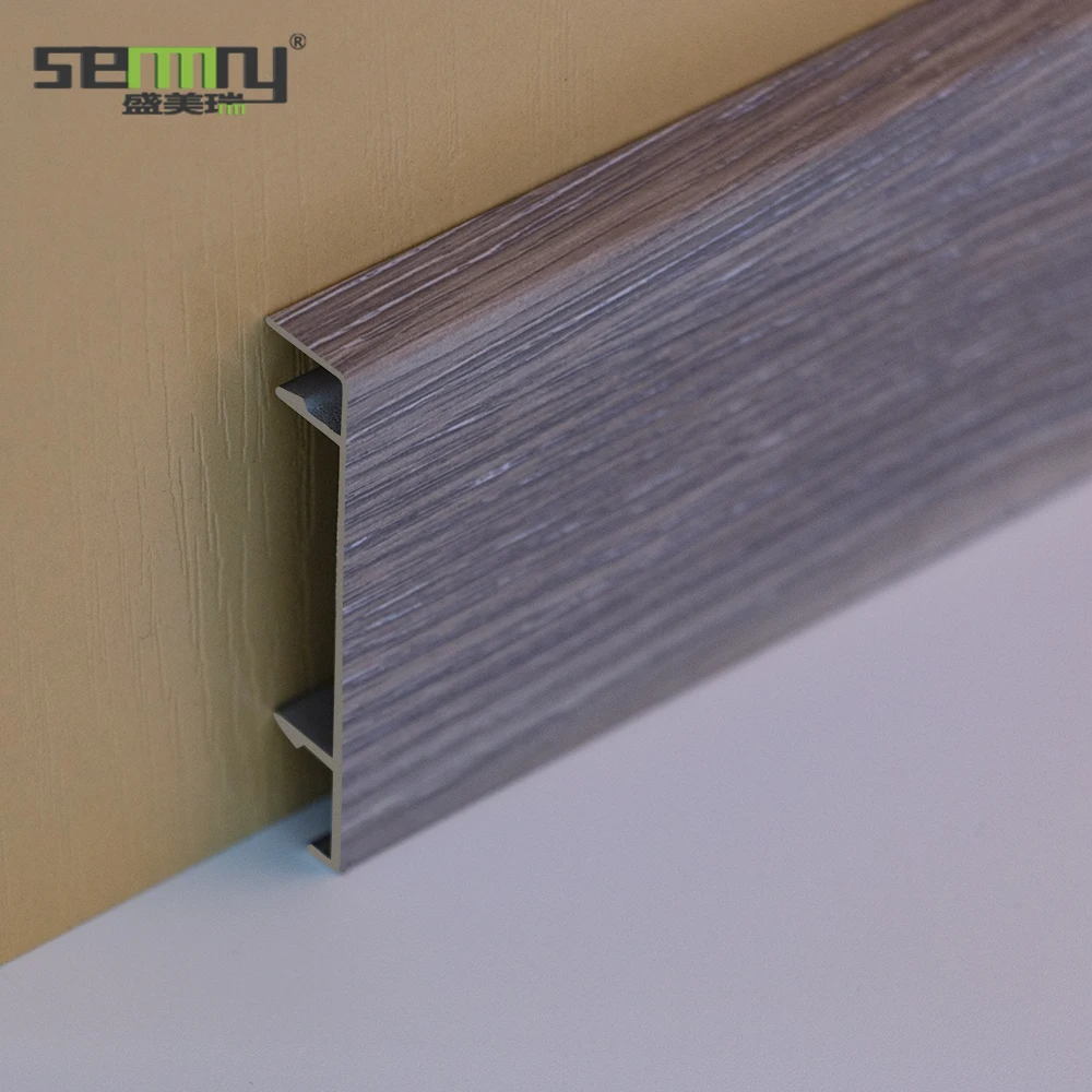 Fire Prevention aluminium wood grain Skirting Board Hotel waterproof aluminium coloured skirting boards