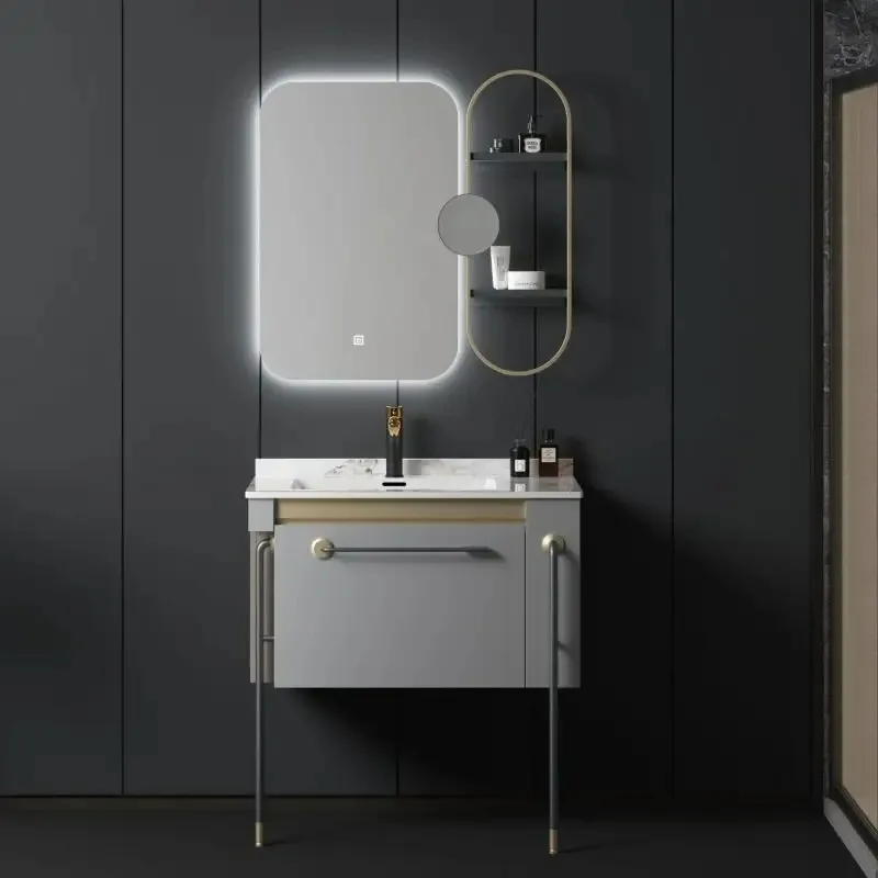 Customized Bathroom Vanity Luxury Small Size Washbasin Modern Grey Bathroom Cabinet Vanities