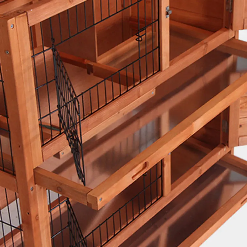 2 storey Weatherproof Indoor Outdoor Wooden Bunny Rabbit Hutch Cat Shelter Guinea Pig House  pet cages