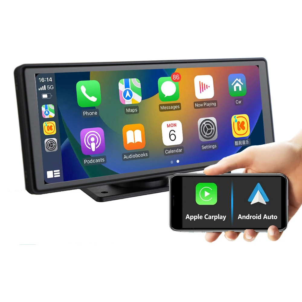 wireless carplay screen 10.25 inch touch monitor for car allwinner F133 DVR carplay screen car mobile monitor navigation music