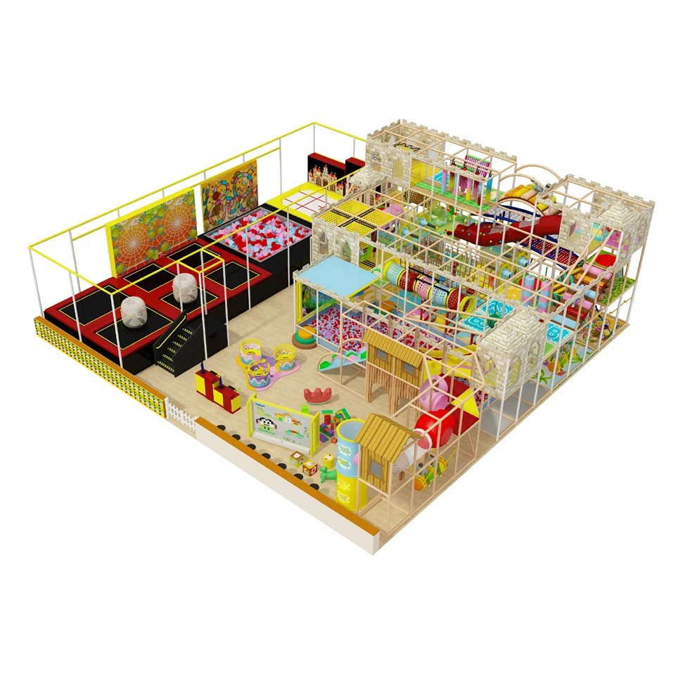 New Arrival soft play equipment kids indoor playground equipment play structure with merry go round for sale