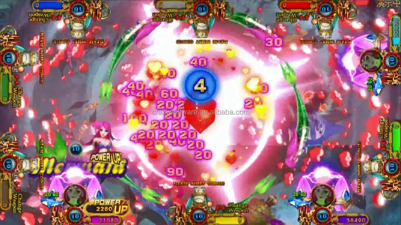 Hot Popular 3 Players Multi Shooting Games Fishing Machine For Mermaid Legends