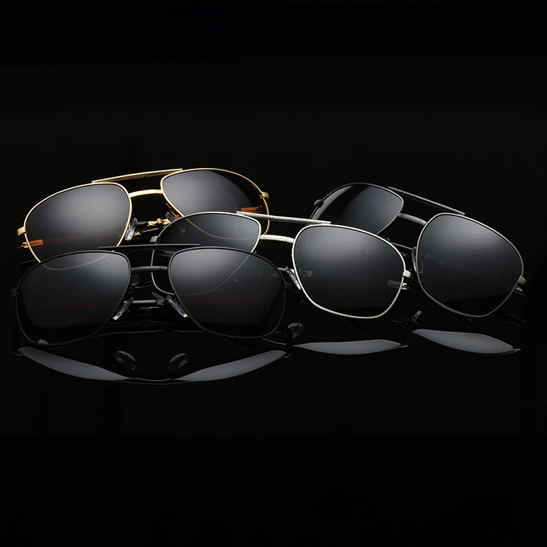 sports LEK high quality mens polarized ip plating metal aviation fashion folding sunglasses for driving