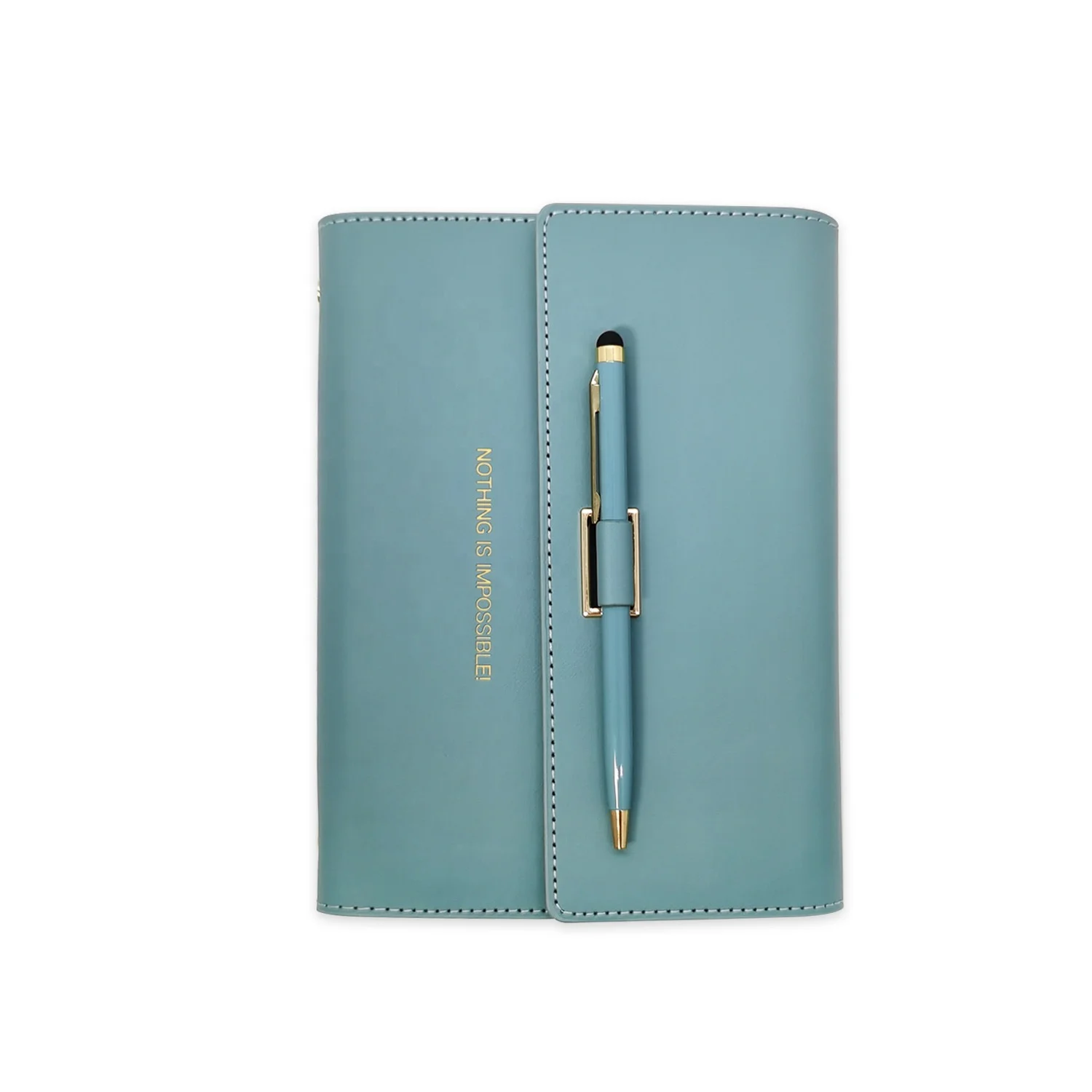 Customized A5 Luxury Loose-leaf Journal Refillable Leather Notebook Notepad Gift Set 2024 Planner 6 Ring Binder Diary With Pen
