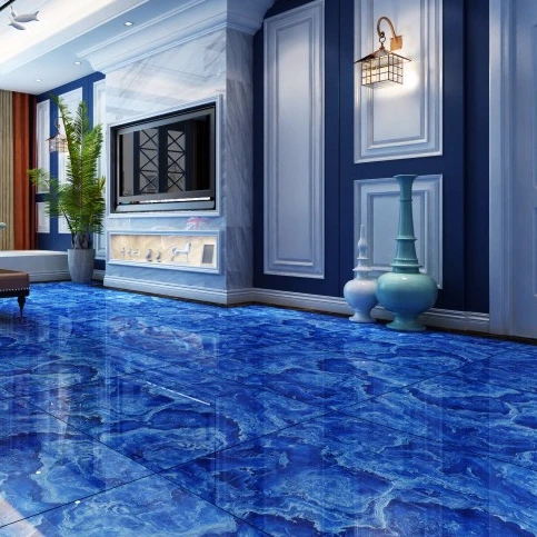 foshan tile  glazed 800x800 dark blue marble porcelain tiles floor tile 6 faces