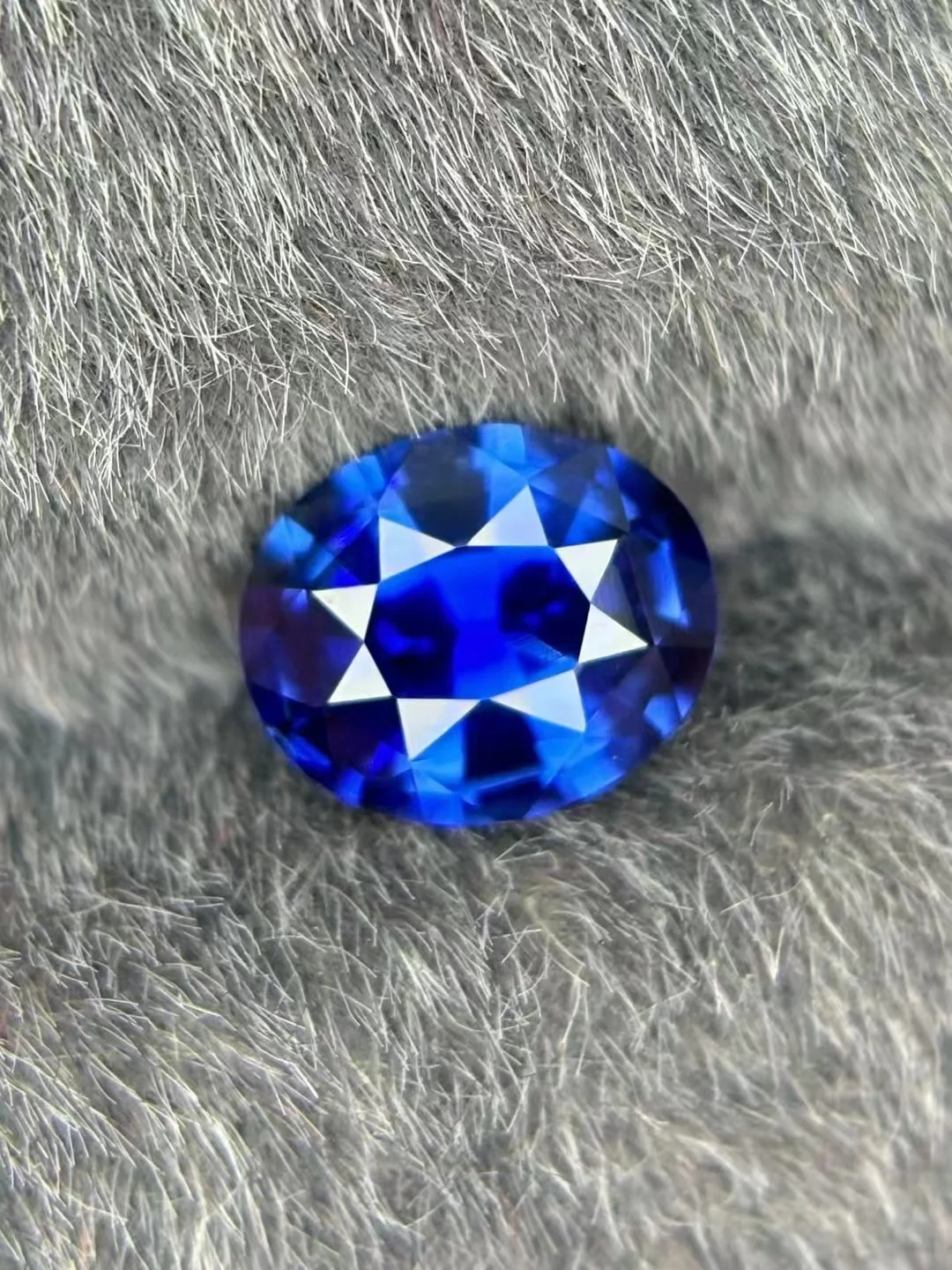 AAA Grade Natural Mozambique Sapphire Blue Corundum Gemstone in Oval Star Cut Lab Created IGI Certified for Jewelry Making