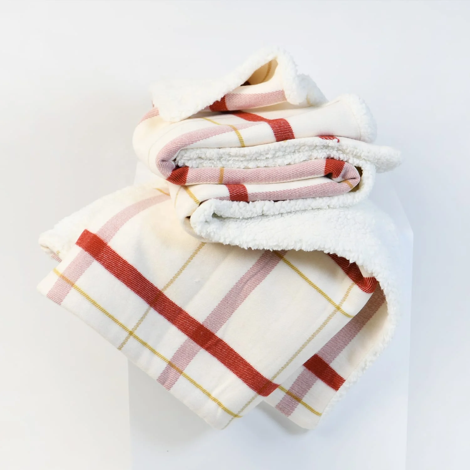 Customized Weighted Sherpa Fleece Cuddly Super Soft Warm Fluffy Chunky Cozy Checkered Plaid Sofa Throw Cover Blanket for winter