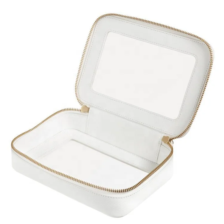 Cosmetic Bags & Cases Beauty Toolbox Custom Logo Leather Clear Transparent Cosmetics Travelling Luxury Makeup Bag