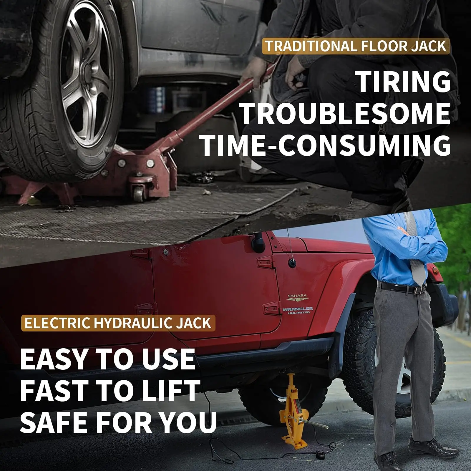 Electric Car Jack Kit 3 Ton 12V Scissor Car Jack with Impact Wrench & Inflator for Car SUV Sedan Tire Changing