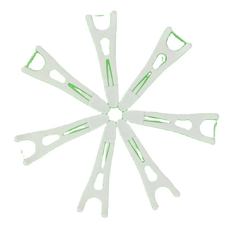 natural  degradable Material Ps Handle Oem/odm Y Type Toothpick Flosser Pick Dental Floss eco-friendly dental care teeth clean