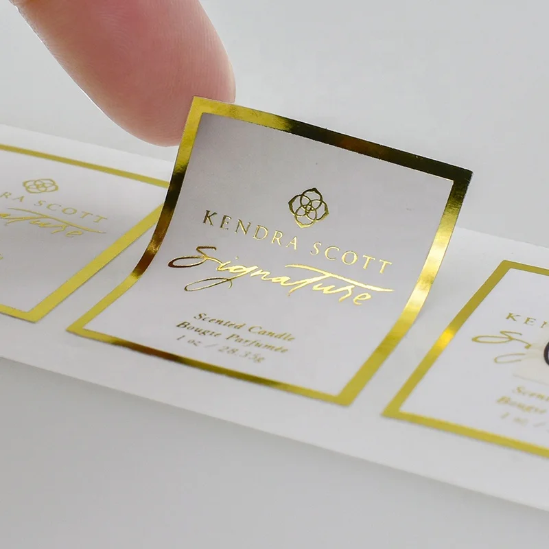 Customization Custom Private Brand Gold Foil Labels For Cosmetic And Skincare White Waterproof Label Sticker