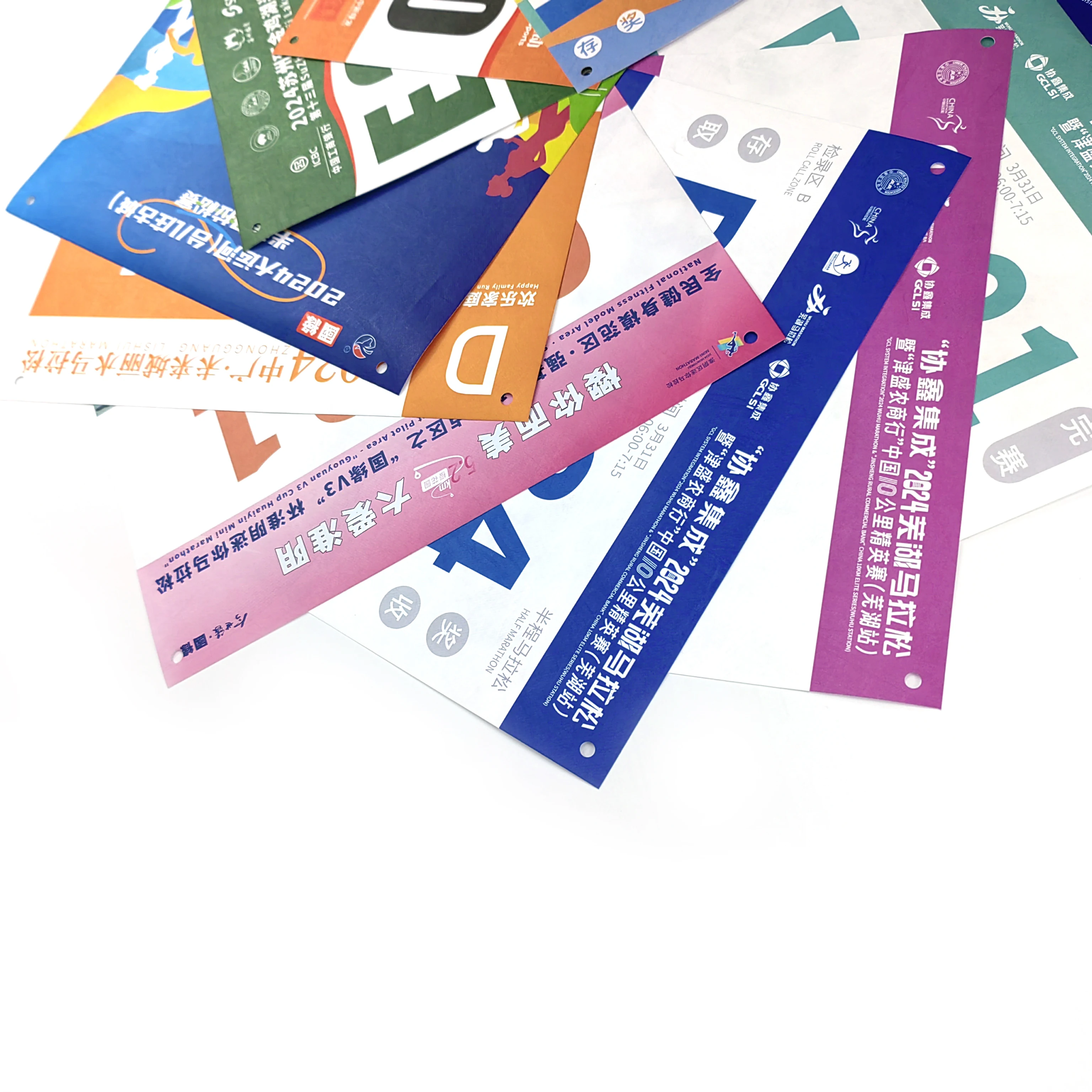 Hot New Customized Running Bibs Full Color Printing Tyvek Paper Running Numbers Waterproof Paper Running Bibs for Marathons