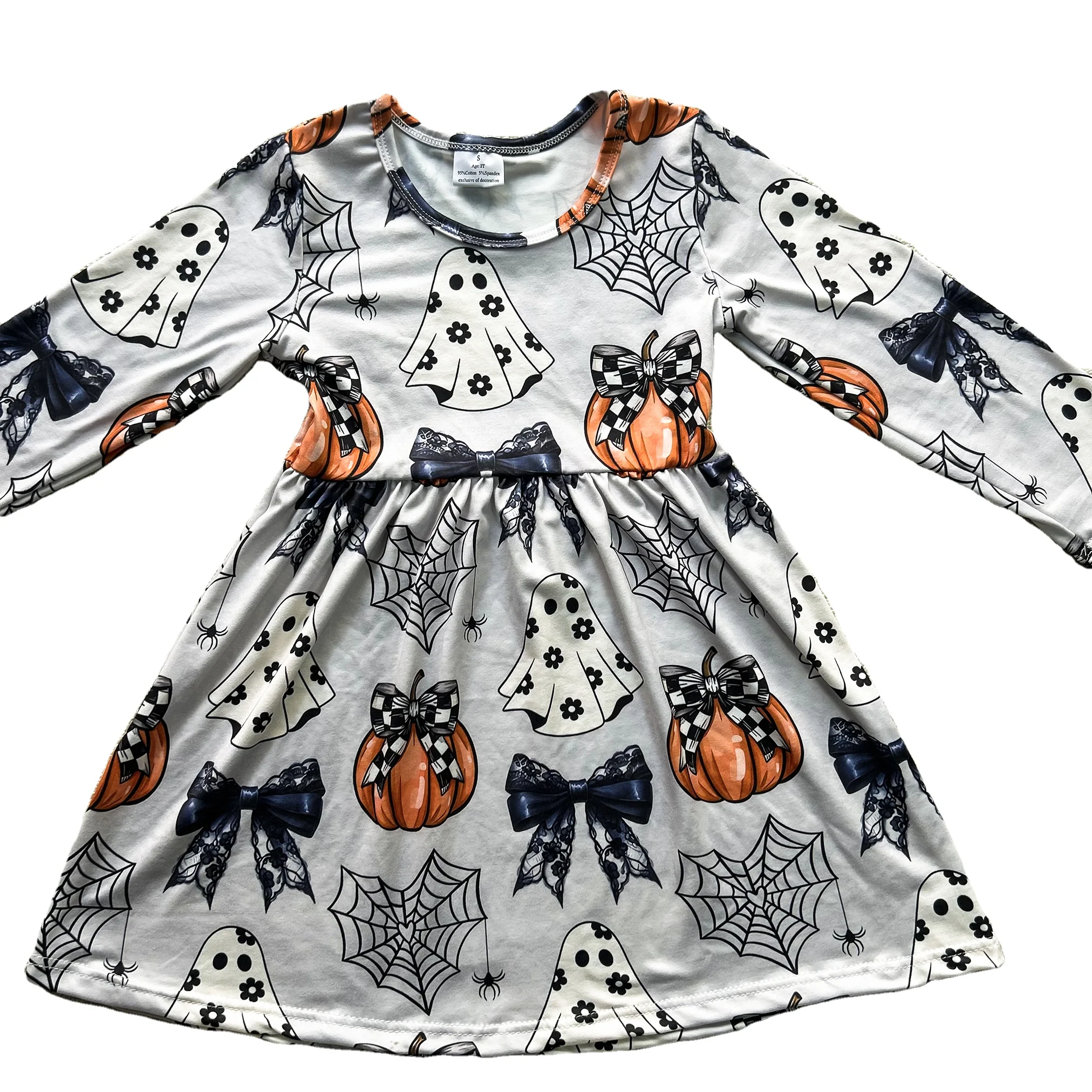 New arrival  Children clothing casual dresses for girls  fall  kids  milk silk  full sleeve halloween dresses 10-14 yrs party